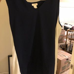 J Crew Navy and Cream Top